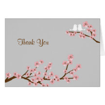 Cherry Blossom Garden Wedding Thank You Cards