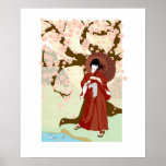 cherry blossom geisha posters