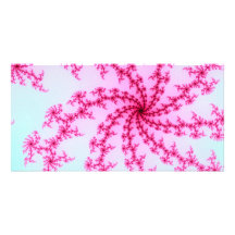 Cherry Blossom - Gentle Pink Fractal Swirls Photo Card
