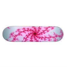 Cherry Blossom - Gentle Pink Fractal Swirls Skate Board Decks