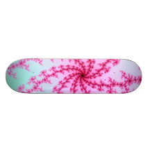 Cherry Blossom - Gentle Pink Fractal Swirls Custom Skate Board