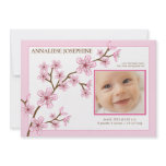 Cherry Blossom Girl Birth Announcement : baby pink invitations