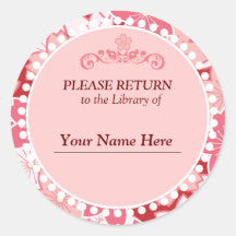 Cherry Blossom Library Ex-Libris Label Sticker