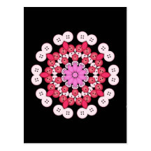 cherry blossom mandala postcard