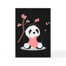 Cherry Blossom Panda Greeting Card