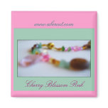 Cherry Blossom Pink Beaded Necklace Magnet
