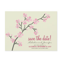 Cherry Blossom POSTCARD Save the Date (pink)
