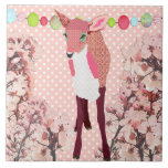 Cherry Blossom Pretty Pink Fawn  Tile