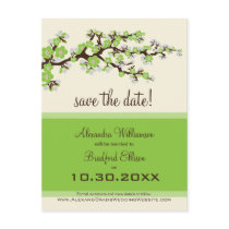 Cherry Blossom Save the Date Postcard (green)
