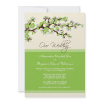 Cherry Blossom Wedding Invitation (green apple)
