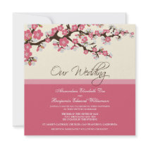 Cherry Blossom Wedding Invitation (pink)