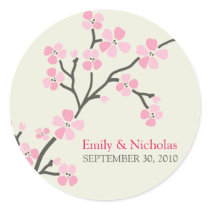 Cherry Blossom Wedding Invitation Seal 2 (pink)