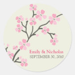 Cherry Blossom Wedding Invitation Seal 2 (pink) Sticker