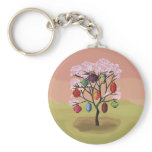 Cherry Blossom with oriental paper lanterns keychains