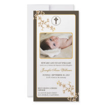 Cherry Blossoms Baptism Announcement (gold)