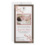 Cherry Blossoms Baptism Announcement (red) photo cards