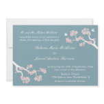 Cherry Blossoms on blue Landscape Invite invitations