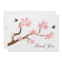 Cherry Blossoms Thank You Note Announcement