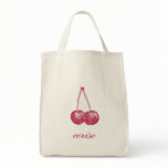 Cherry (Cerise) Organic Grocery Tote Bag
