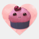 Cherry Cupcake Heart Stickers