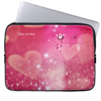 Cherry Heart Sparkle laptop sleeves