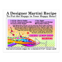 Cherry Lemon Drop Martini Recipe Postcard