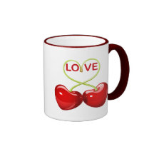 CHERRY LOVE HEARTS COFFEE MUG