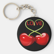 CHERRY LOVE HEARTS KEY CHAIN
