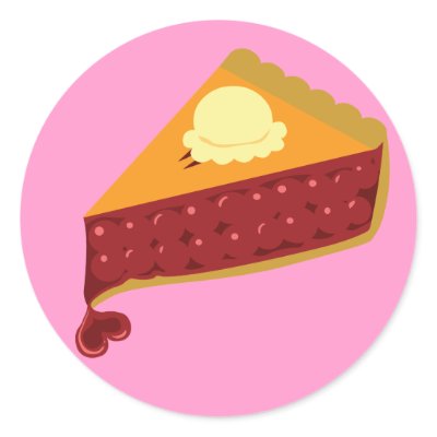 Cherry Pie Heart Round Stickers by toxiferous