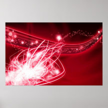 Cherry Red Abstract Poster