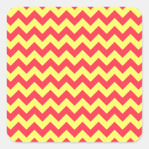 Cherry Red Chevron Zigzag Square Sticker