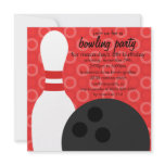 Cherry Red Pin Pals Bowling Birthday Party Personalized Invites