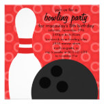 Cherry Red Pin Pals Bowling Birthday Party Personalized Invites