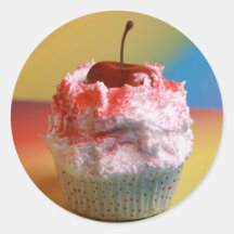 Cherry Vanilla Cupcake Stickers