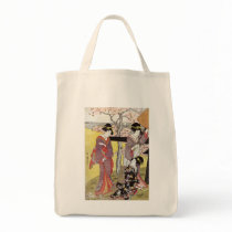 Cherry Viewing at Gotenyama by Kitagawa Utamaro Tote Bags