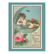 Cherub and Roses Cologne Label Postcards