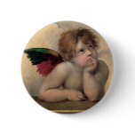 Cherub from Sistine Madonna by Raphael buttons