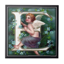Cherub Letter E Custom Tile