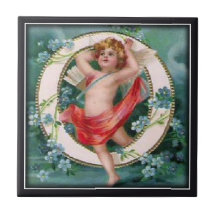 Cherub Letter O Custom Tile