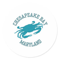 Chesapeake Bay  Blue Crab Round Stickers