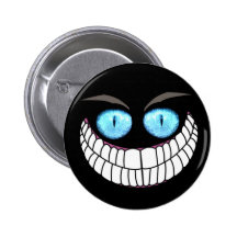 Cheshire Cat - Blue Eyes Button