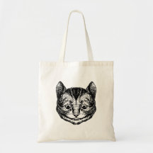 Cheshire Cat Inked Black Canvas Bag