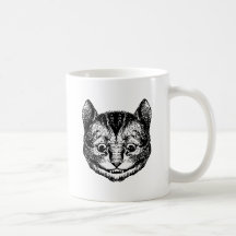 Cheshire Cat Inked Black Coffee Mug