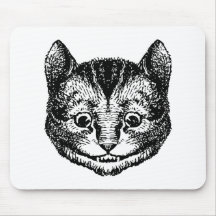 Cheshire Cat Inked Black Mouse Pad