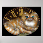 Cheshire Clock ART PRINT Wonderland Cat