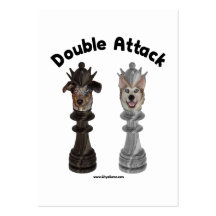 Chess Double Attack Dogs Business Card Template