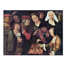 Chess Game By Leyden Lucas Van (Best Quality) Postcards