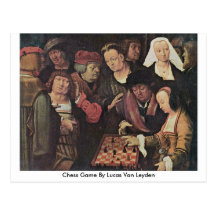 Chess Game By Lucas Van Leyden Post Card