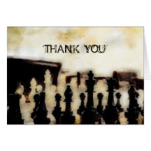 Chess Grunge Thank You Note Card