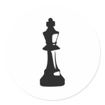 Chess - King Round Stickers